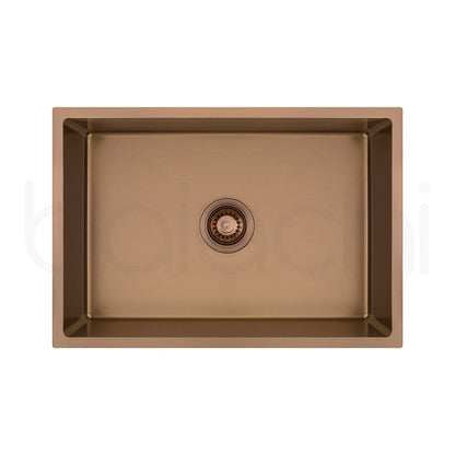 Baiachi 650x450 Handmade Kitchen and Laundry Stainless Steel Sink Single Bowl Top Undermount Brushed Copper