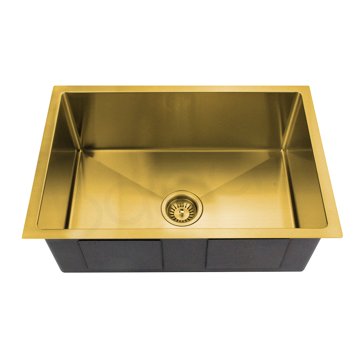 Baiachi 650x450 Handmade Kitchen and Laundry Stainless Steel Sink Single Bowl Top Undermount Brushed Gold
