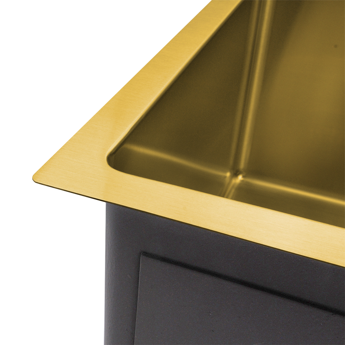 Baiachi 650x450 Handmade Kitchen and Laundry Stainless Steel Sink Single Bowl Top Undermount Brushed Gold