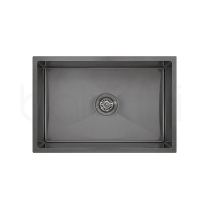 Baiachi 650x450 Handmade Kitchen and Laundry Stainless Steel Sink Single Bowl Top Undermount Gun Metal