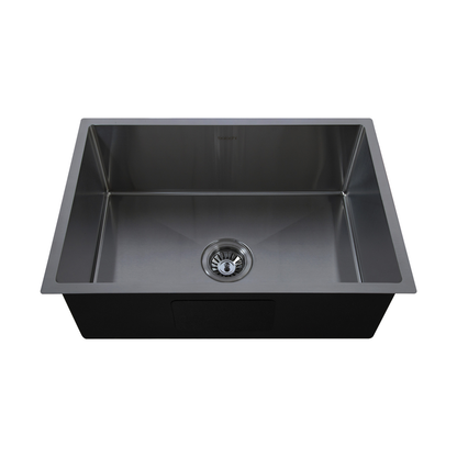Baiachi 650x450 Handmade Kitchen and Laundry Stainless Steel Sink Single Bowl Top Undermount Gun Metal