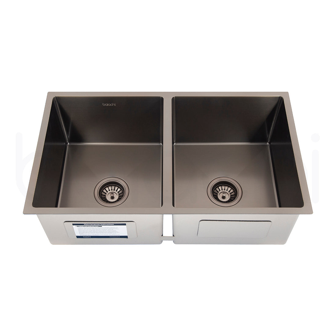 Baiachi 770x450 Handmade Kitchen and Laundry Stainless Steel Sink Double Bowl Top Undermount Antique Bronze