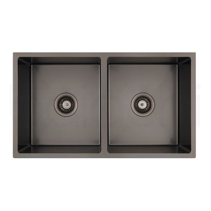Baiachi 770x450 Handmade Kitchen and Laundry Stainless Steel Sink Double Bowl Top Undermount Antique Bronze