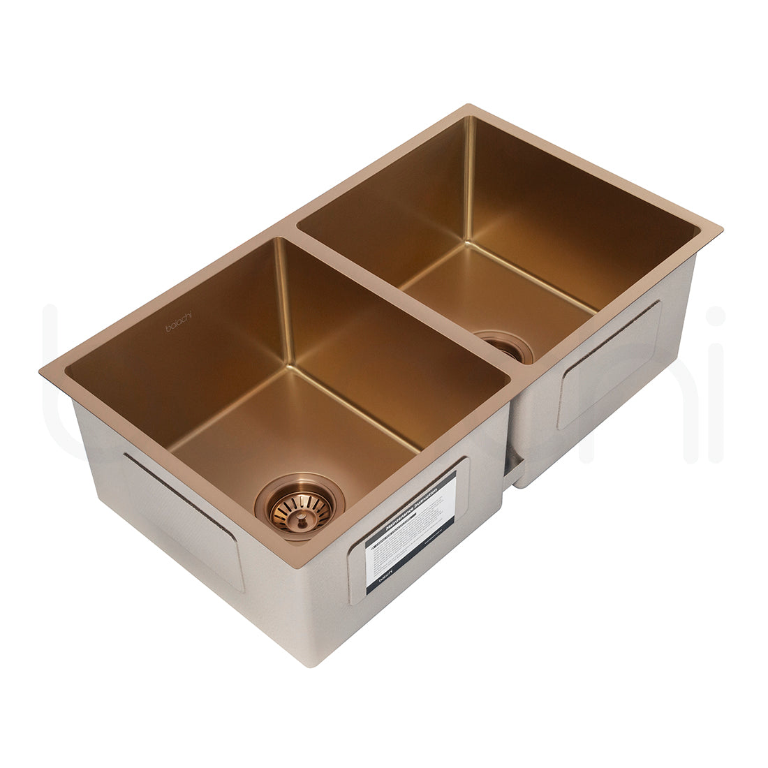 Baiachi 770x450 Handmade Kitchen and Laundry Stainless Steel Sink Double Bowl Top Undermount Brushed Copper
