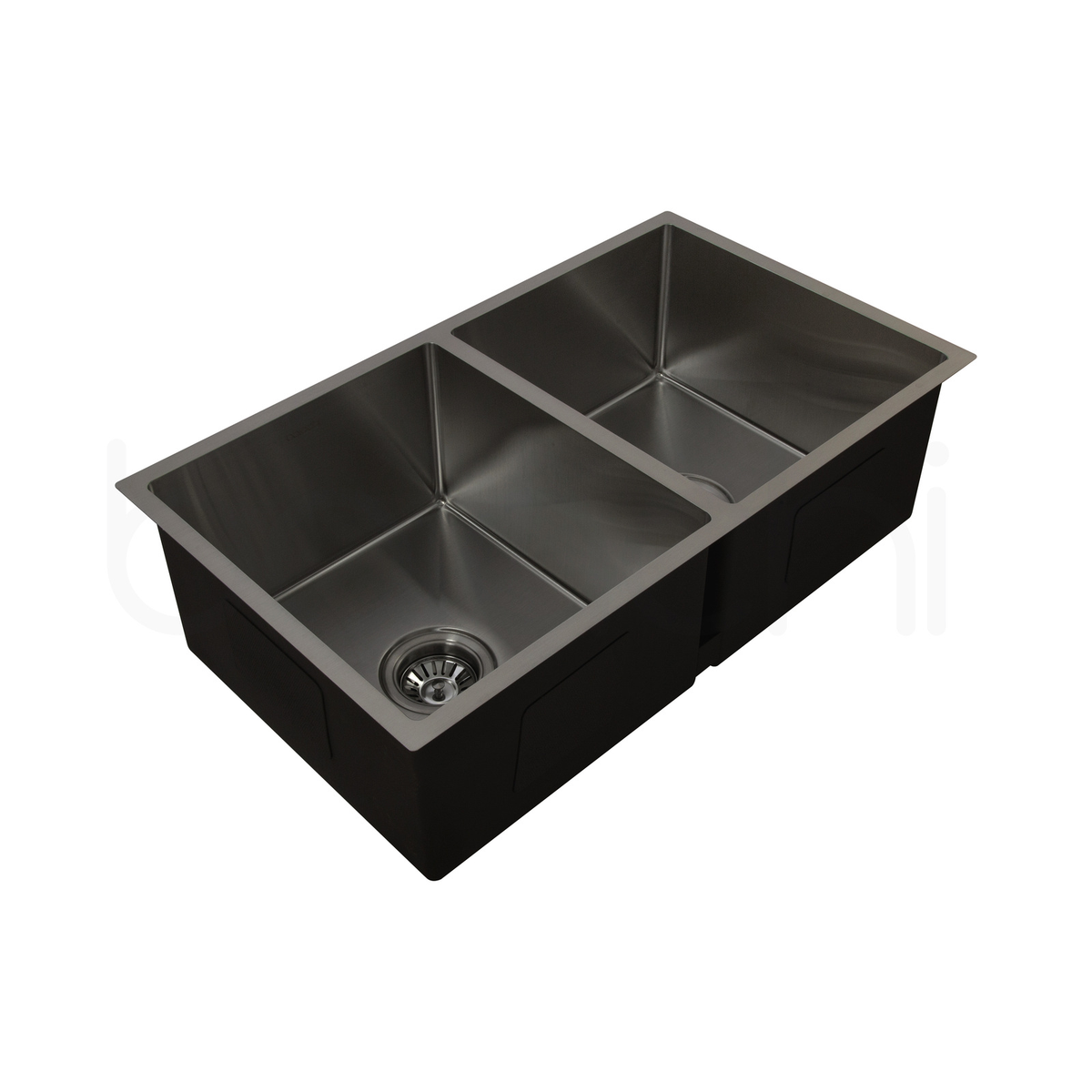 Baiachi 770x450 Handmade Kitchen and Laundry Stainless Steel Sink Double Bowl Top Undermount Gun Metal