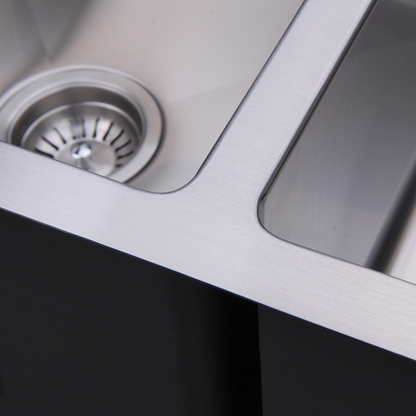 Baiachi 770x450 Handmade Kitchen and Laundry Stainless Steel Sink Double Bowl Top Undermount