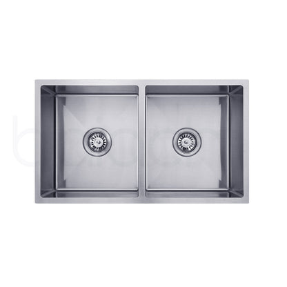 Baiachi 770x450 Handmade Kitchen and Laundry Stainless Steel Sink Double Bowl Top Undermount