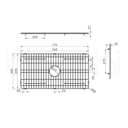 Baiachi Kitchen Sink Grid Gun Metal