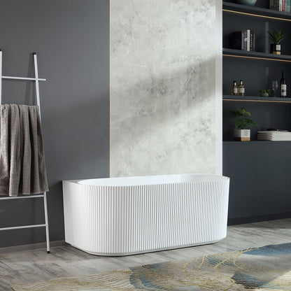 Baiachi Clara 1500 Fluted Back To Wall Freestanding Bath MK2