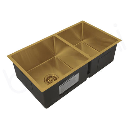 780X440mm Handmade Laundry Kitchen Sink Top/Under Mount Brushed Gold