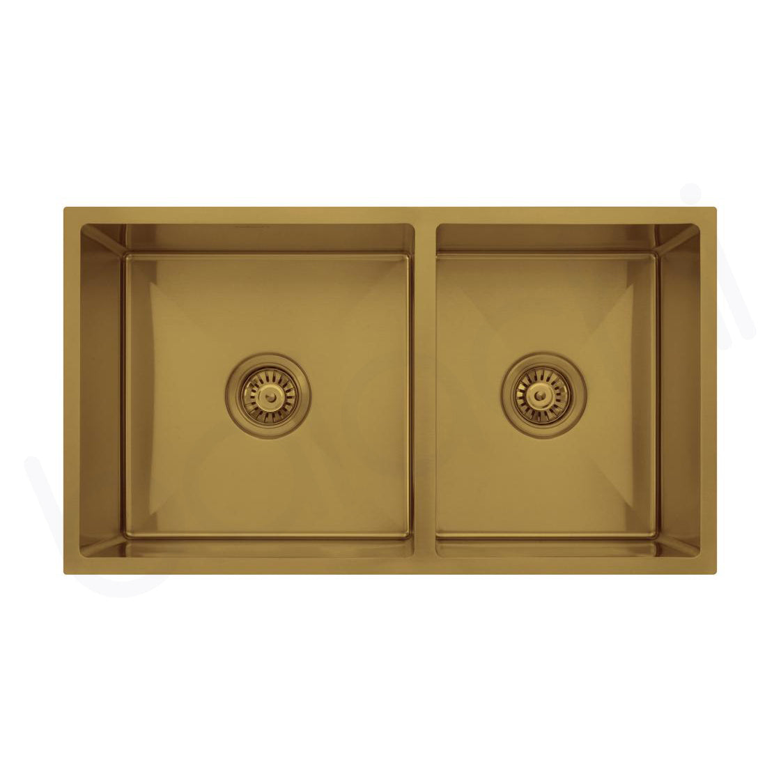 Baiachi 790x450 Handmade Kitchen and Laundry Stainless Steel Sink Double Bowl Top Undermount Brushed Gold