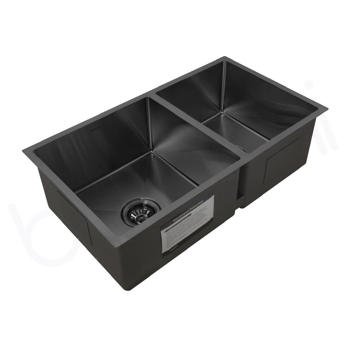 Baiachi 790x450 Handmade Kitchen and Laundry Stainless Steel Sink Double Bowl Top Undermount Gun Metal