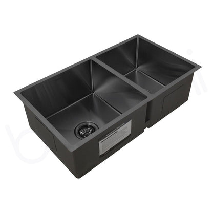 Baiachi 790x450 Handmade Kitchen and Laundry Stainless Steel Sink Double Bowl Top Undermount Gun Metal