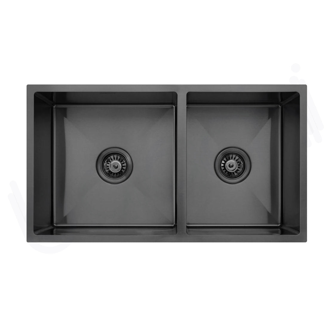 Baiachi 790x450 Handmade Kitchen and Laundry Stainless Steel Sink Double Bowl Top Undermount Gun Metal