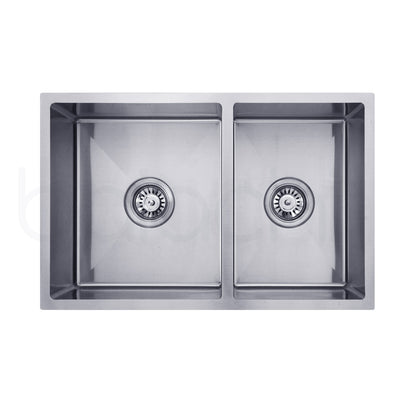Baiachi 790x450 Handmade Kitchen and Laundry Stainless Steel Sink Double Bowl Top Undermount