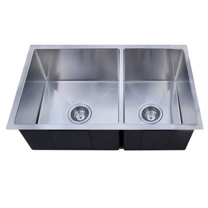 Baiachi 790x450 Handmade Kitchen and Laundry Stainless Steel Sink Double Bowl Top Undermount