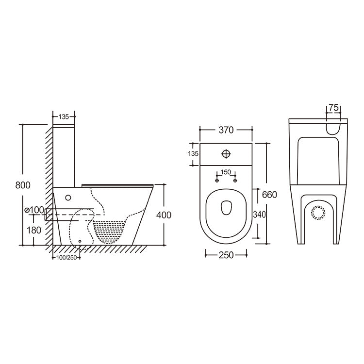 Baiachi Vortex Rimless Tornado Toilet Suite BTW2