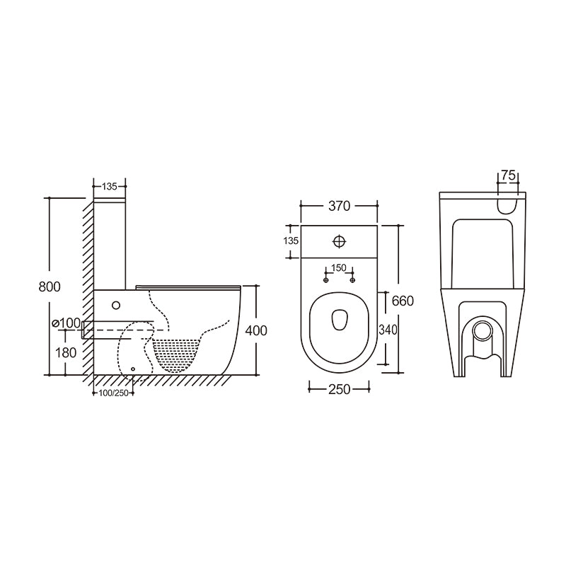 Baiachi Vortex Rimless Tornado Toilet Suite BTW1