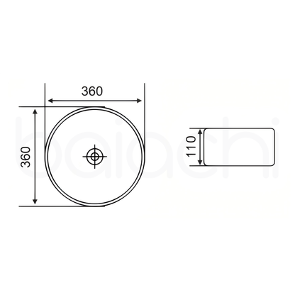 Baiachi 360mm Ceramic Above Counter Basin White