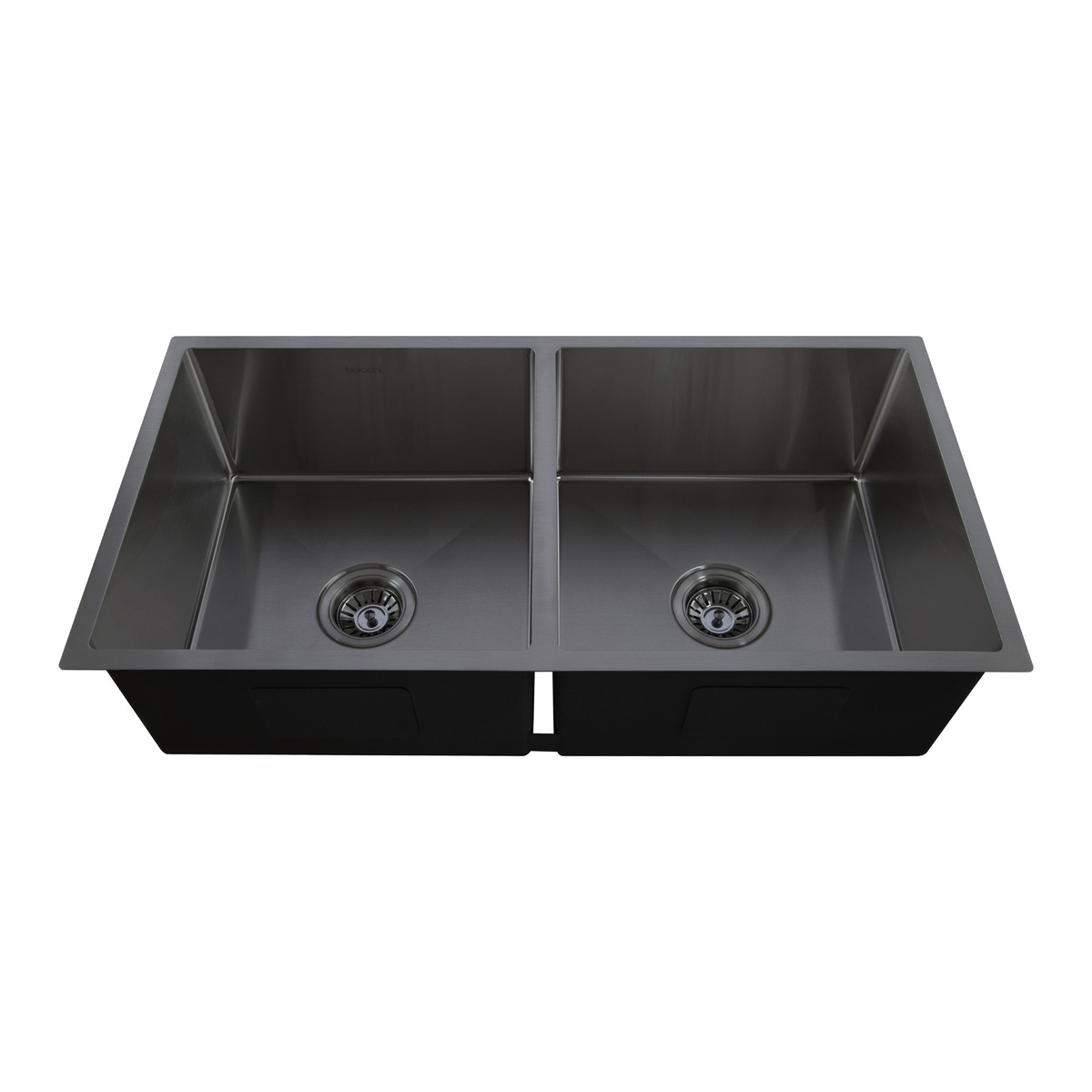 Baiachi 870x450 Handmade Kitchen and Laundry Stainless Steel Sink Double Bowl Top Undermount Gun Metal