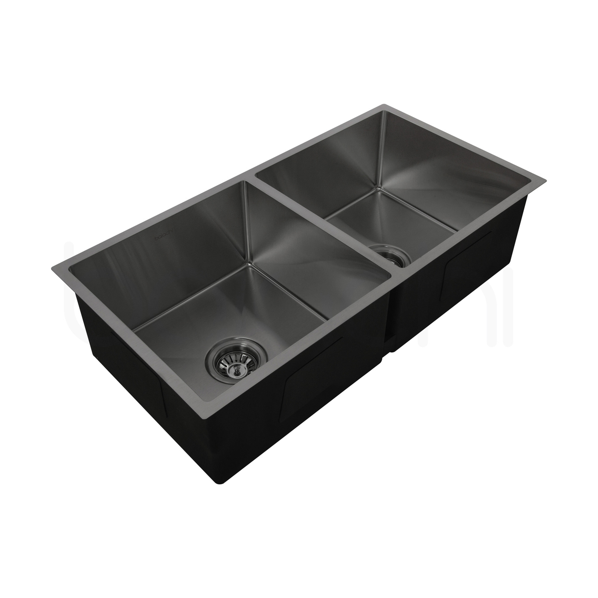 Baiachi 870x450 Handmade Kitchen and Laundry Stainless Steel Sink Double Bowl Top Undermount Gun Metal