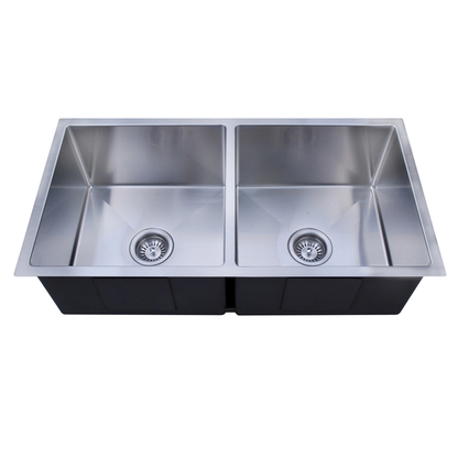 Baiachi 870x450 Handmade Kitchen and Laundry Stainless Steel Sink Double Bowl Top Undermount