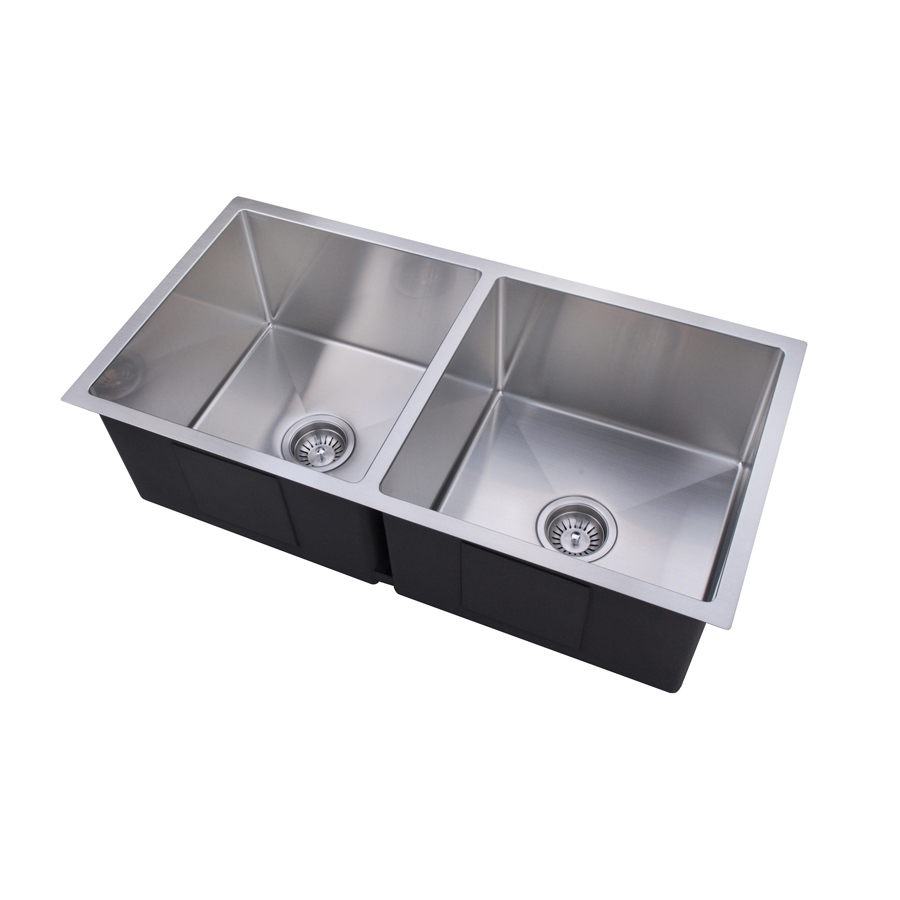 Baiachi 870x450 Handmade Kitchen and Laundry Stainless Steel Sink Double Bowl Top Undermount
