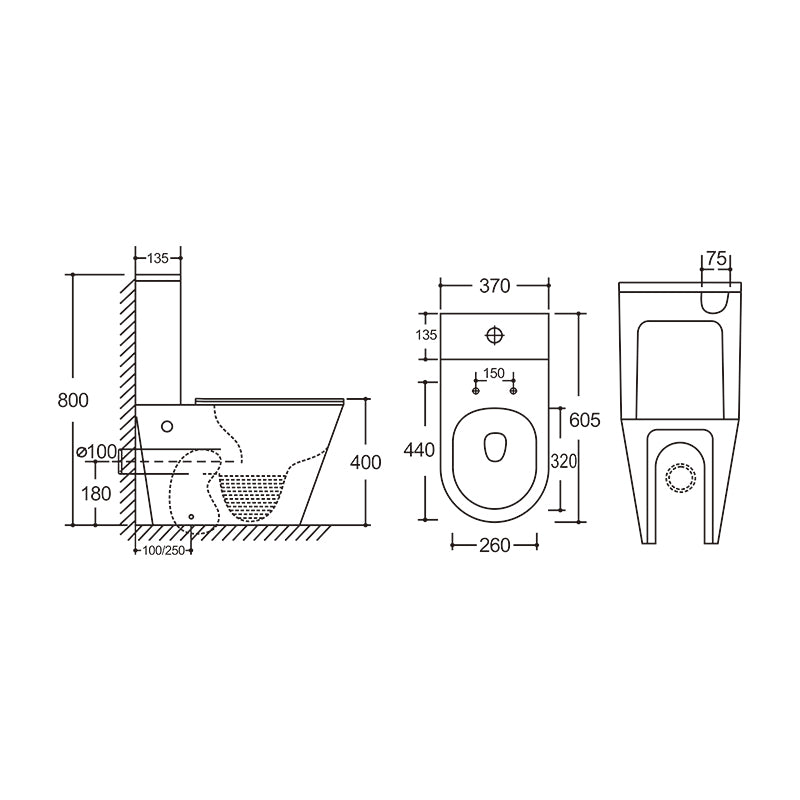 Baiachi Vortex Rimless Tornado Toilet Suite BTW2
