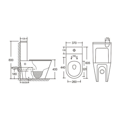 Baiachi Vortex Rimless Tornado Toilet Suite BTW2