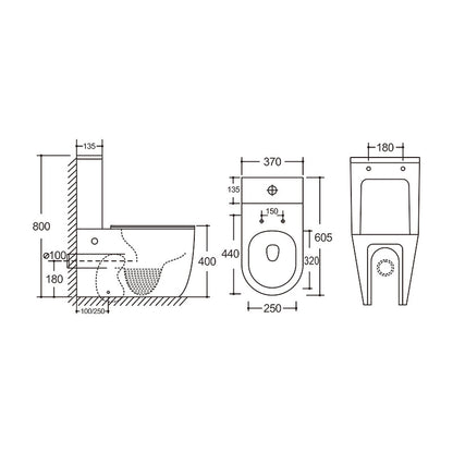 Baiachi Vortex Rimless Tornado Toilet Suite