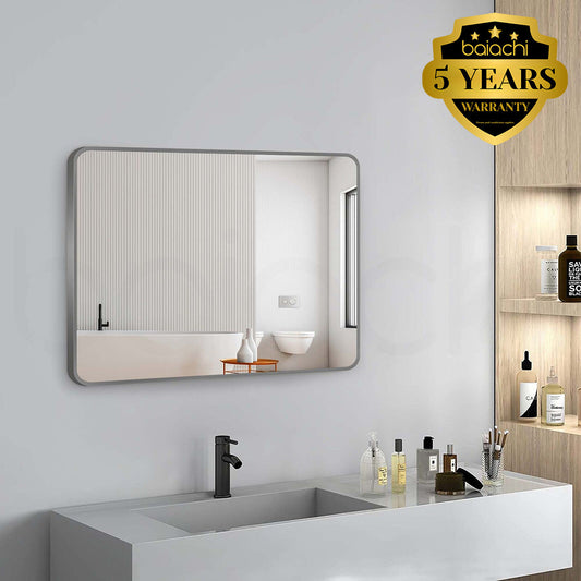 Baiachi Eden Rectangle 900mmx750mm Frame Mirror Gun Metal