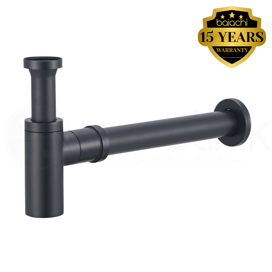 Moreton Round Brass Bottle Trap 40mm Matte Black