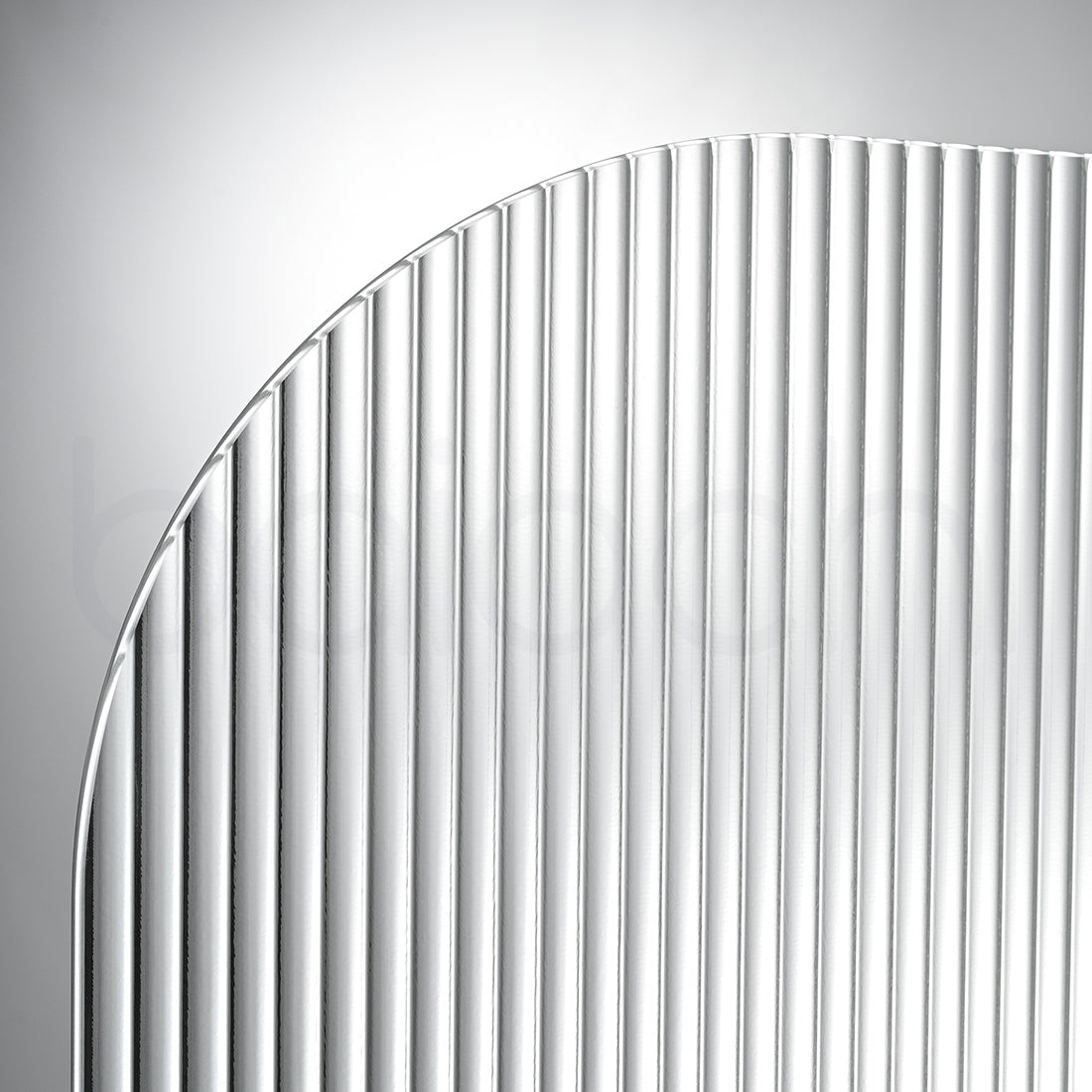 Baiachi 1000mm Curved Fluted Glass Fixed Panel Shower Screen Brushed Copper Right