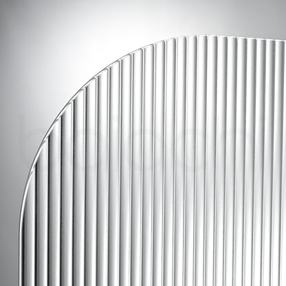 Baiachi 1000mm Curved Fluted Glass Fixed Panel Shower Screen Antique Brass