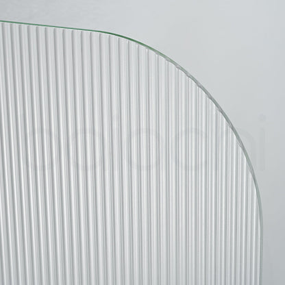 Baiachi 1200mm Curved Fluted Glass Fixed Panel Shower Screen Antique Bronze Left