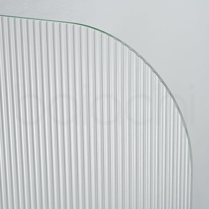 Baiachi 1000mm Curved Fluted Glass Fixed Panel Shower Screen Antique Brass