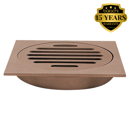 Baiachi 110X110mm Bathroom Shower 100mm Floor Waste Drain Brushed Copper