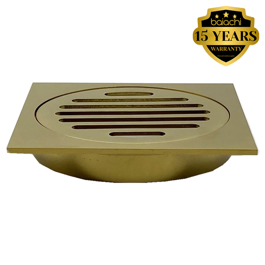 110X110mm Brushed Gold Bathroom Shower 100mm Floor Waste Drain Grate
