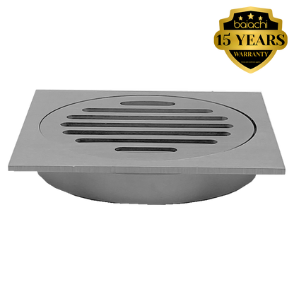 110X110mm Brushed Nickel Bathroom Shower 100mm Floor Waste Drain