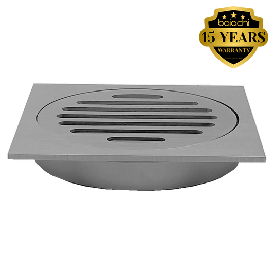 110X110mm Brushed Nickel Bathroom Shower 100mm Floor Waste Drain