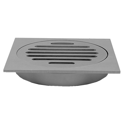 110X110mm Brushed Nickel Bathroom Shower 100mm Floor Waste Drain