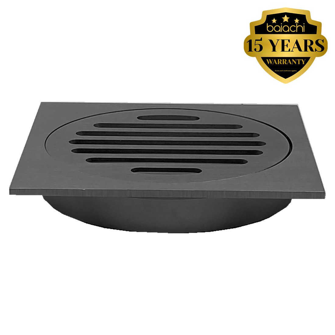 110X110mm Gun Metal Bathroom Shower 100mm Floor Waste Drain Grate