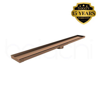 Baiachi 150-600mm Linear Tile Insert Adjustable Floor Waste Brushed Copper