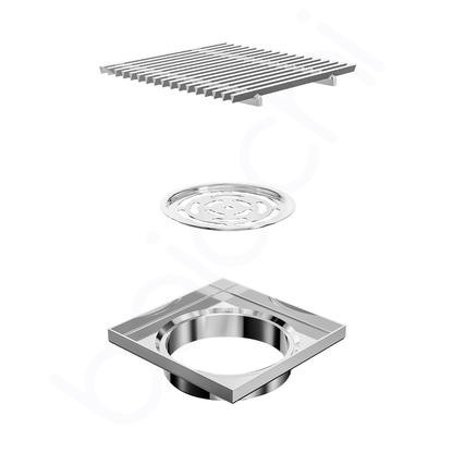 Baiachi 115mm Square Heelguard Floor Waste Matte Black