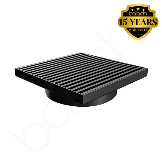 Baiachi 115mm Square Heelguard Floor Waste Gun Metal