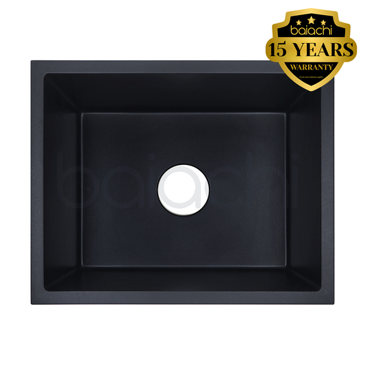 Baiachi 550 x 450 Single Bowl Granite Kitchen Sink Black