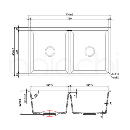 Baiachi Double Bowl Granite Kitchen Sink Black