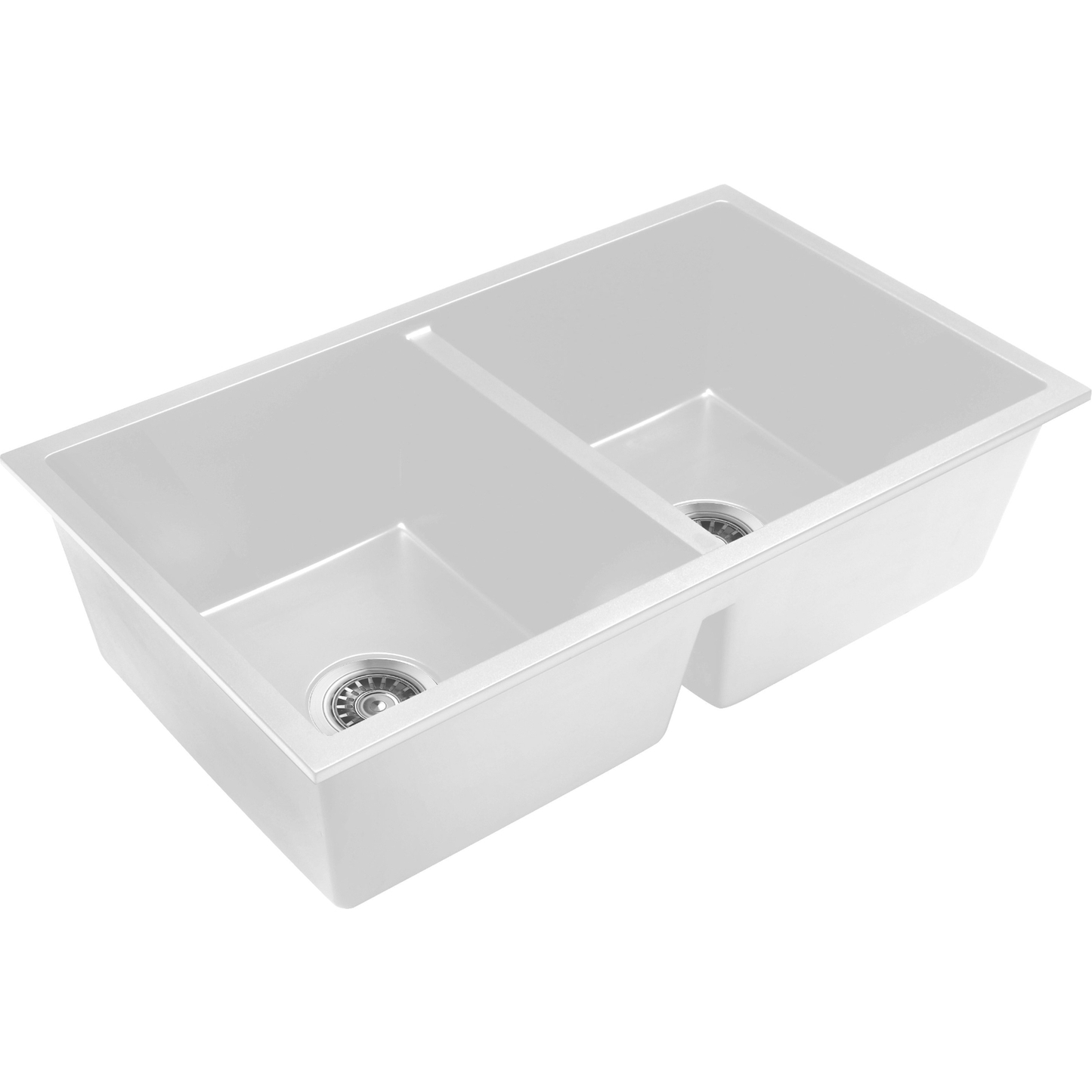 Baiachi 770 x 450 Double Bowl Granite Kitchen Sink White