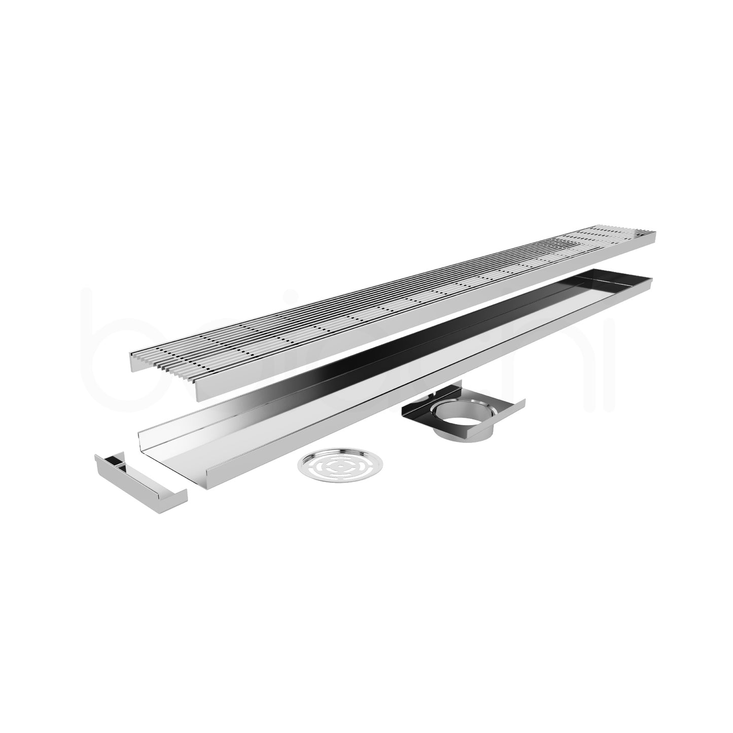 150-600mm Linear Heelguard Adjustable Floor Waste Matte Black
