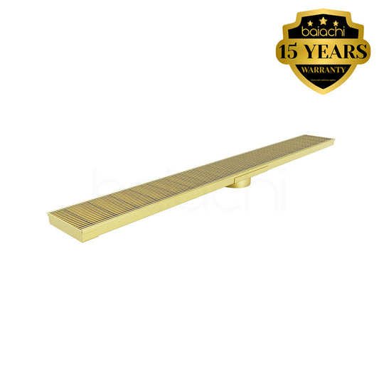 601-900mm Linear Heelguard Adjustable Floor Waste Brushed Gold